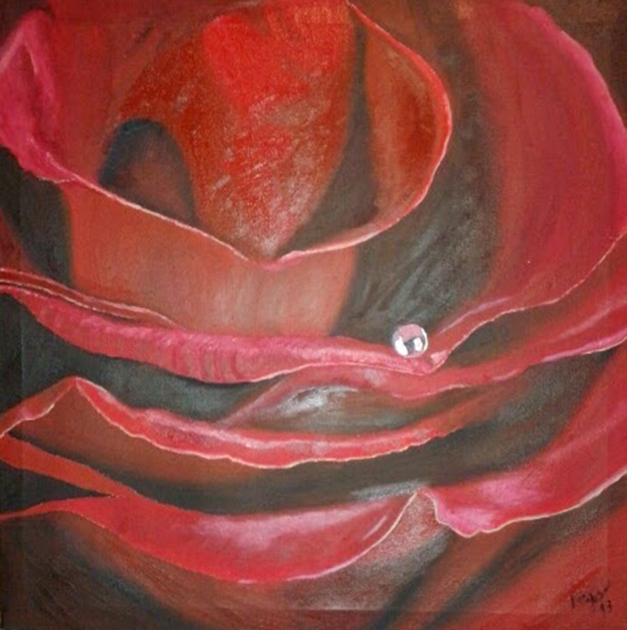 Rosa · 30 × 30 cm · Óleo sobre lienzo