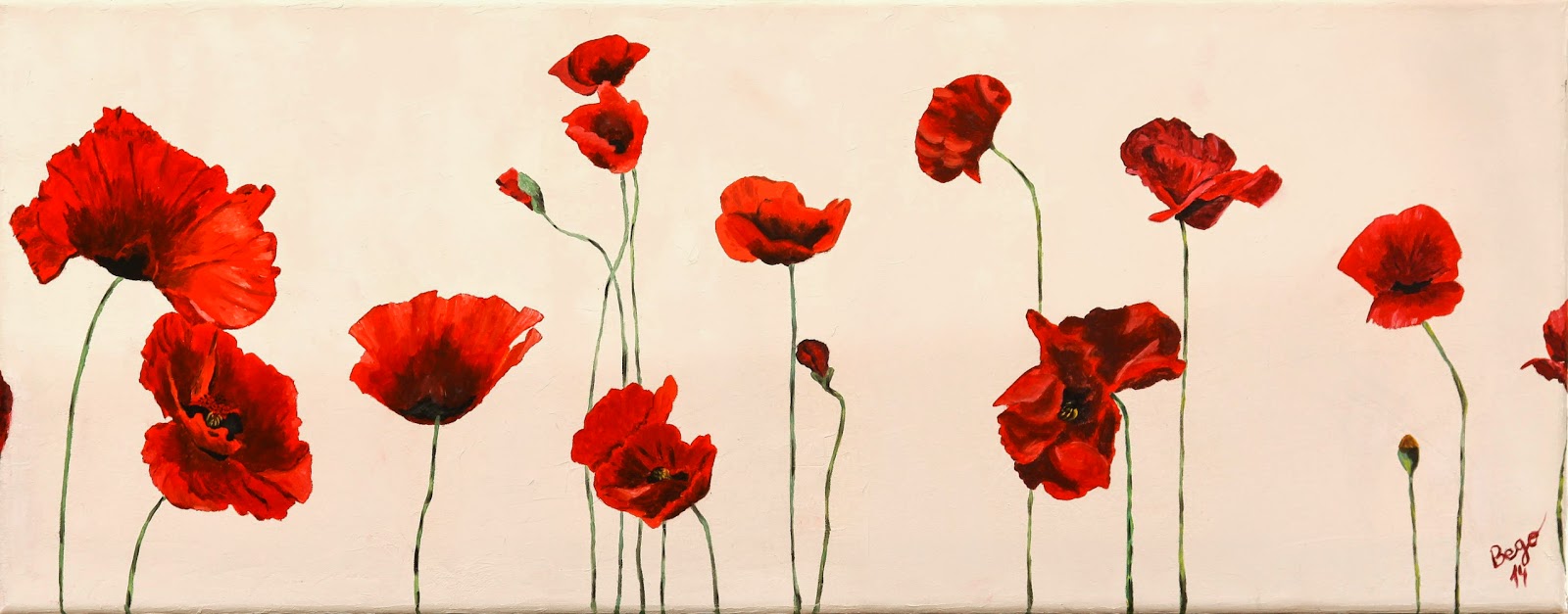Amarrojas · 80 × 30 cm · Óleo sobre lienzo