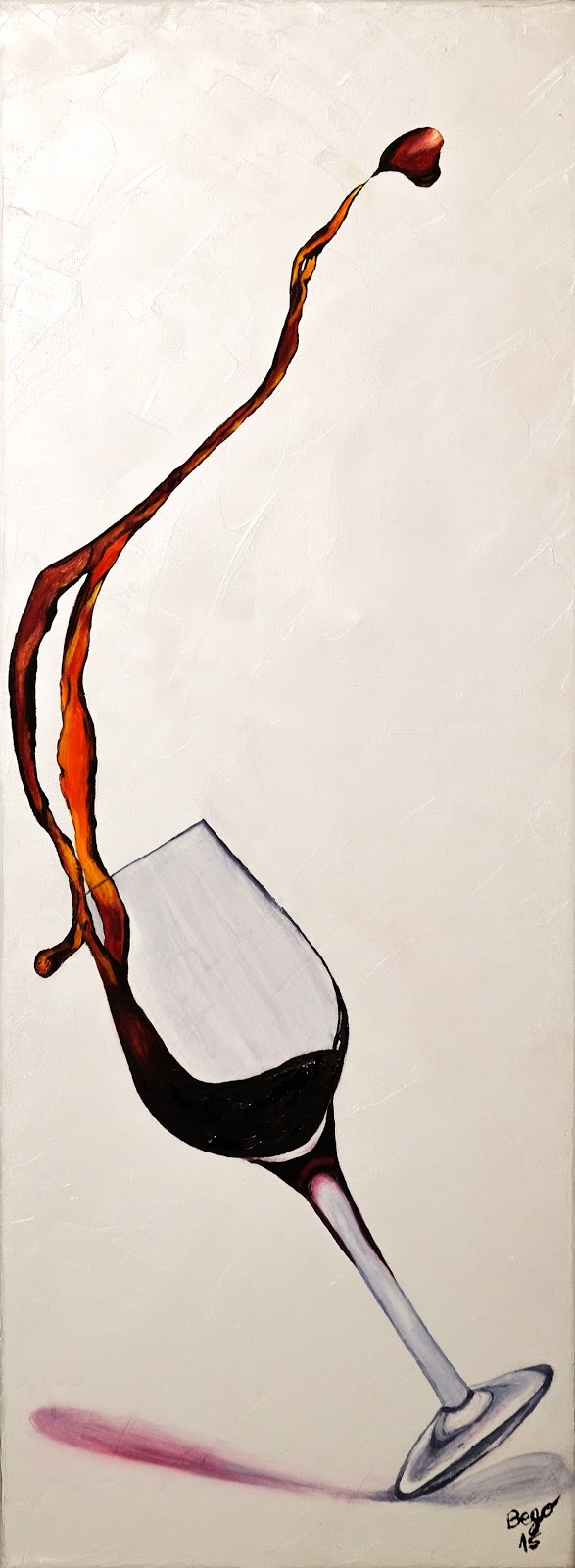 When the wine is dancing · 30 × 80 cm · Óleo sobre lienzo